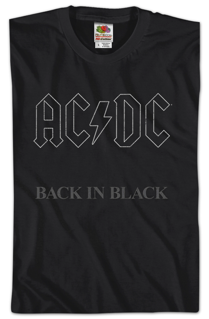 AC/DC Back In T-Shirts Black Shirt: Music