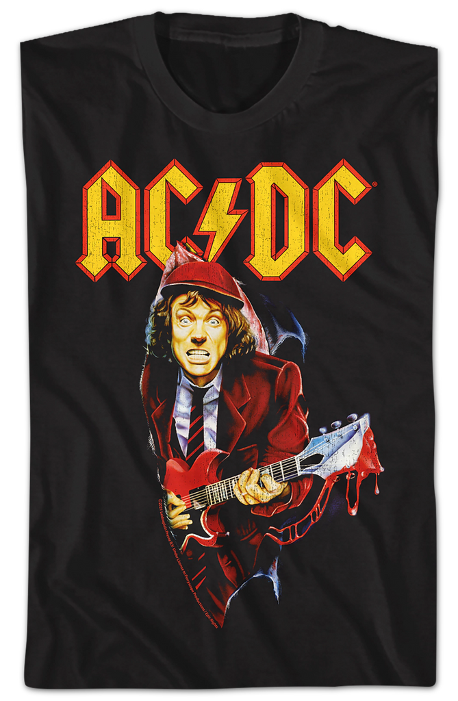 Angus Young ACDC Shirt Bloody Guitar