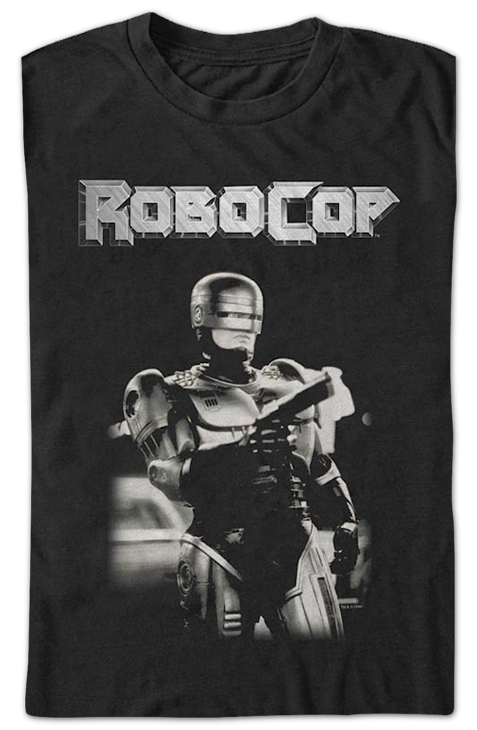 Black And White Robocop T-Shirt