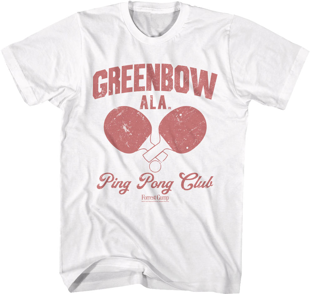 Greenbow Ping Pong Club Forrest Gump T Shirt