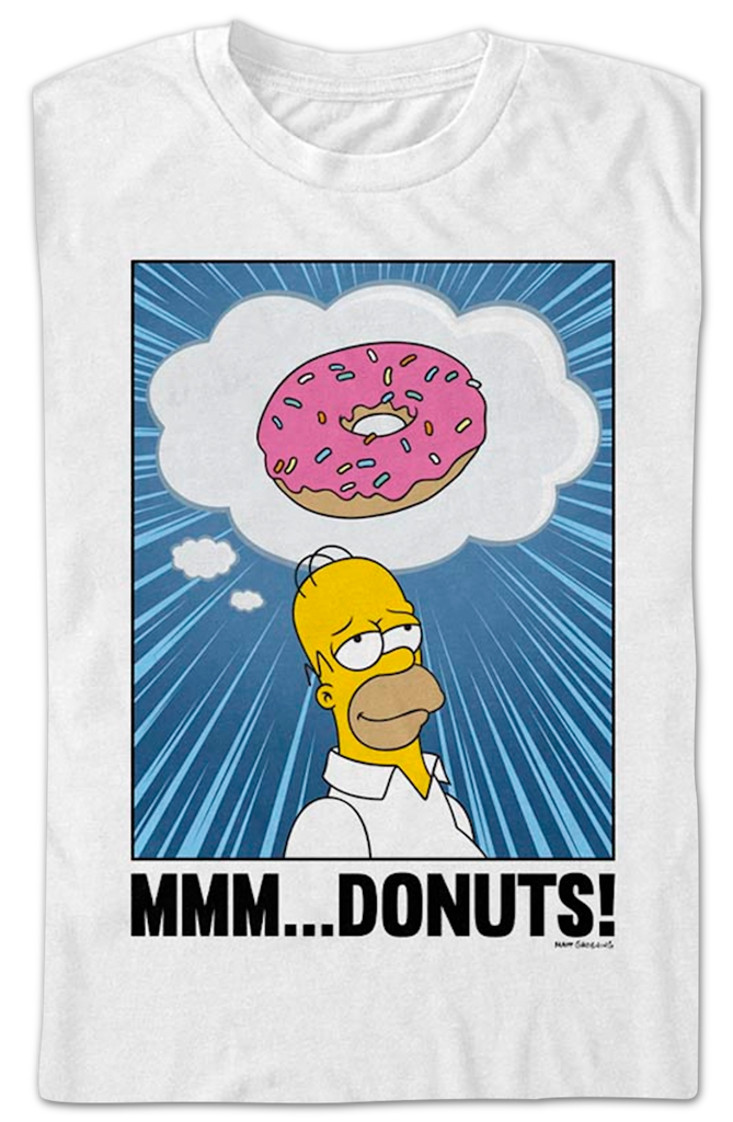 Homer Simpson Mmm Donuts Simpsons T-Shirt