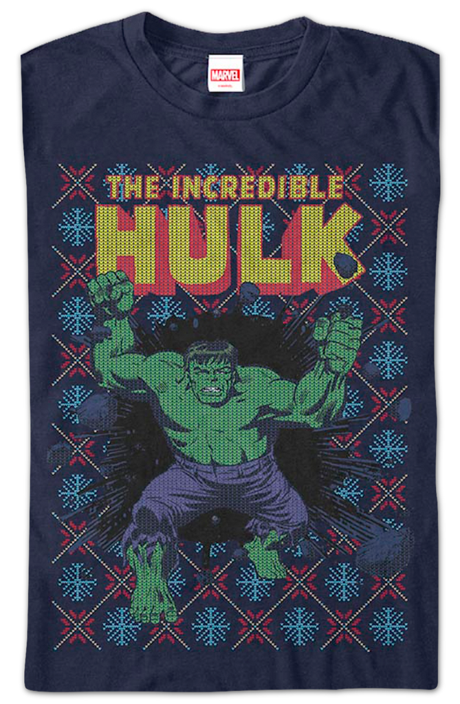 Incredible Hulk Faux Ugly Christmas Sweater Marvel Comics