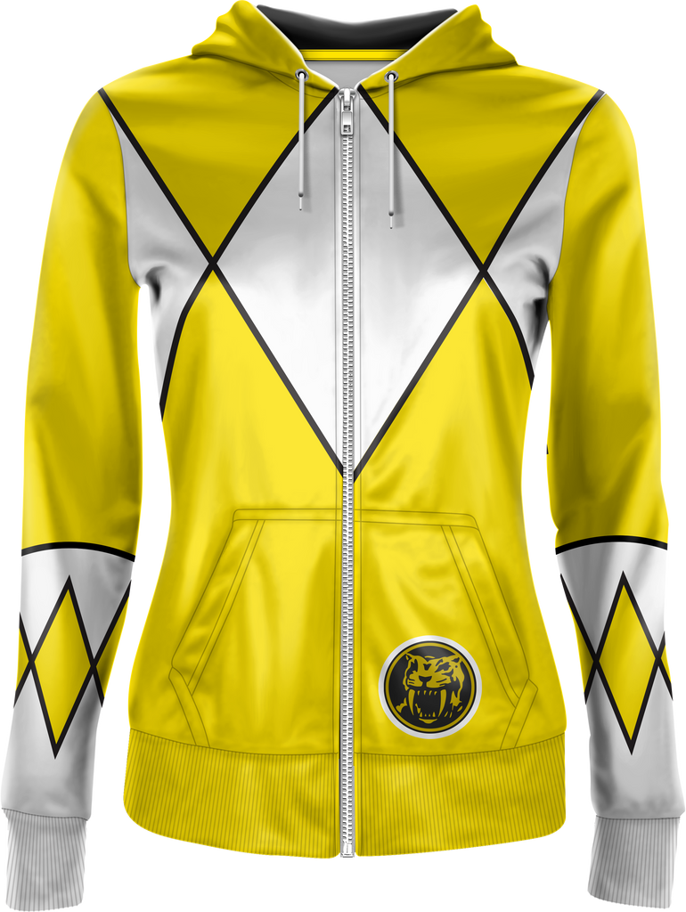 Ladies Yellow Ranger Mighty Morphin Power Rangers Costume Hoodie