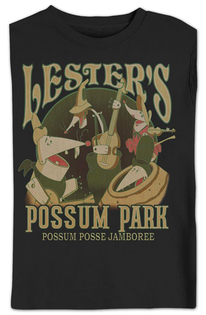  Disney A Goofy Movie Lester's Possum Park Vintage Poster T-Shirt  : Clothing, Shoes & Jewelry