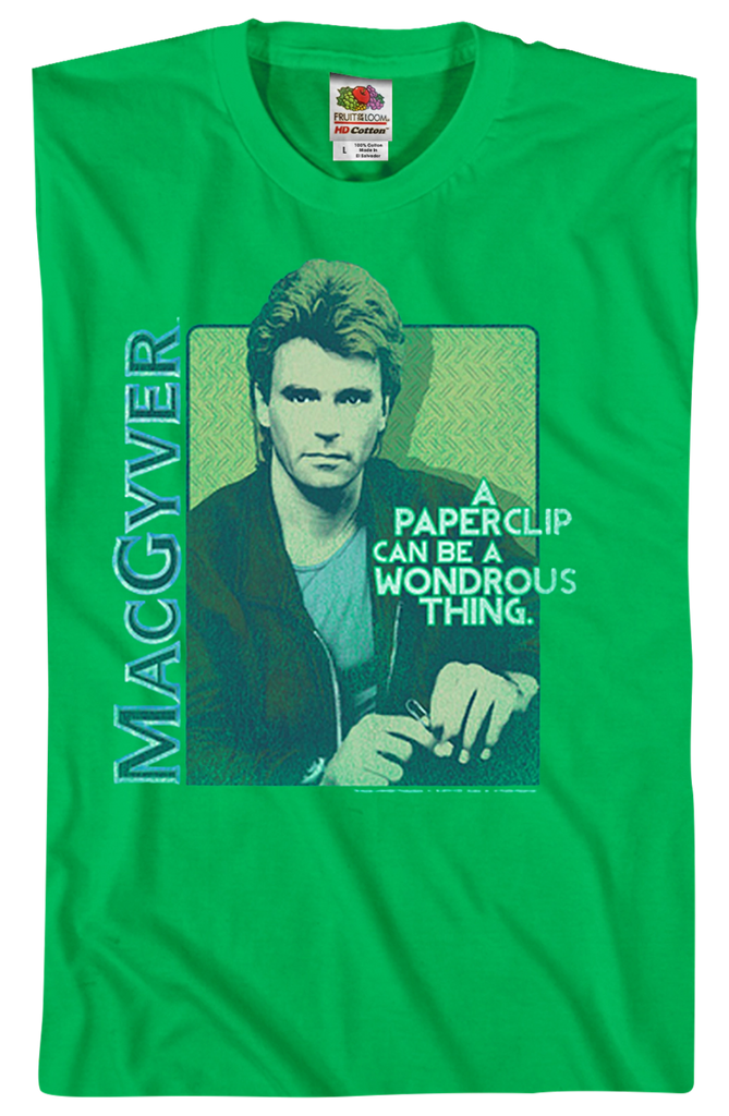 MacGyver Paperclip T-Shirt: 80s TV MacGyver Mens T-Shirt