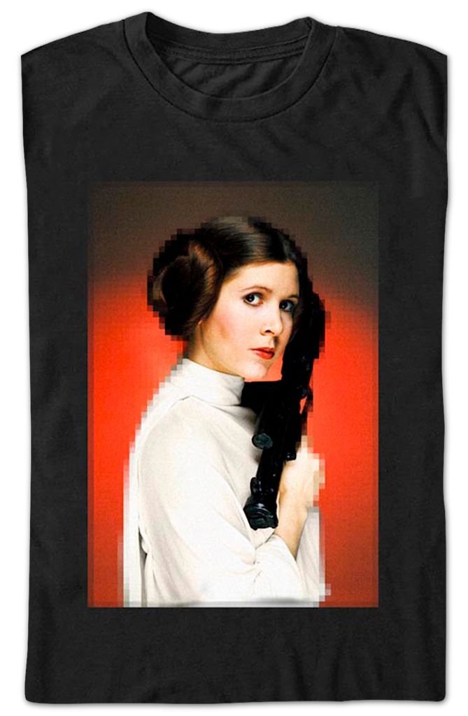 Princess Leia Pixelated Photo Star Wars T-Shirt