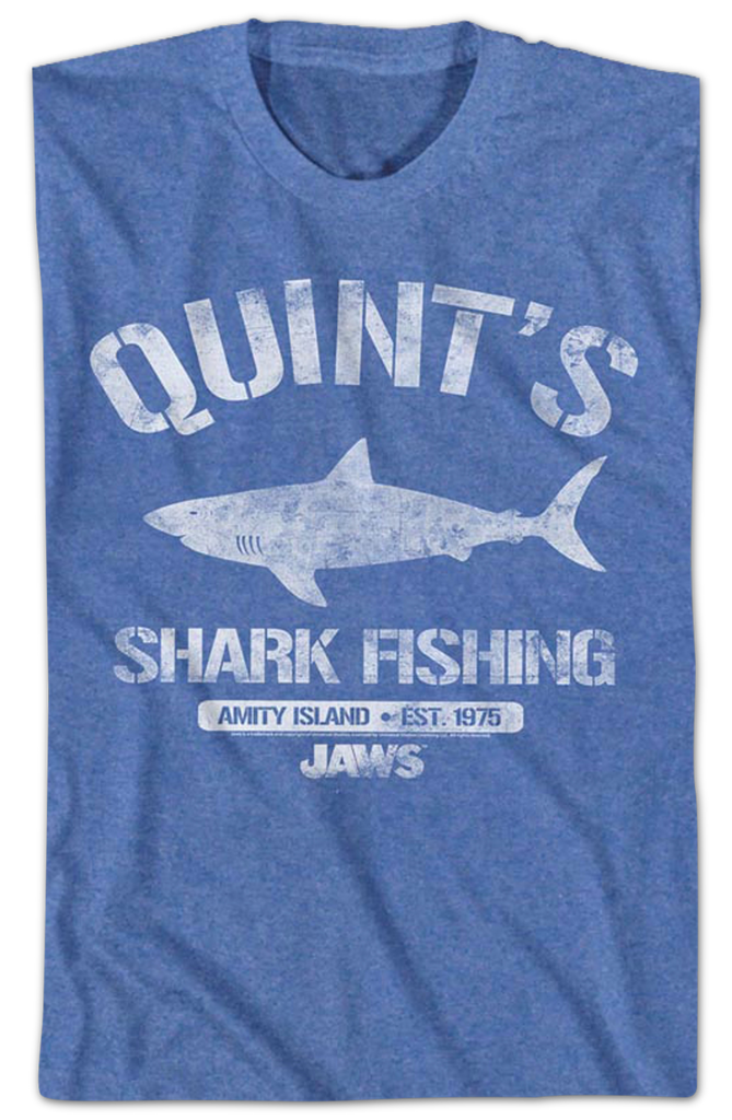 Quints Shark Fishing Funny Novelty Humor Fashion Design Cotton T