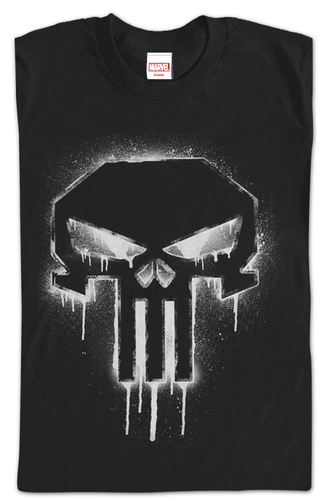 Marvel T-Shirt T-Shirt: Punisher Comics Mens Spray Paint