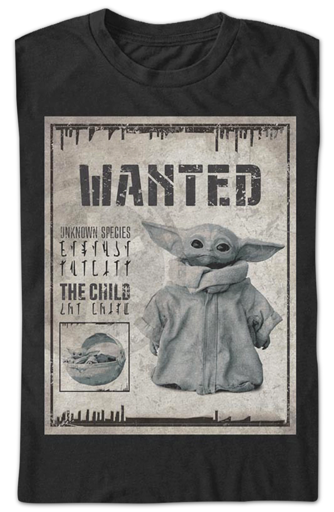 The Child Wanted Poster The Mandalorian Star Wars T-shirt