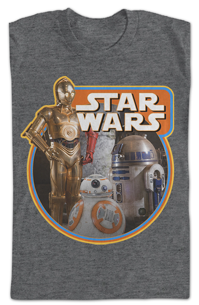 Retro R2D2 C3PO Droid Star Wars T Shirt, Cheap Star Wars