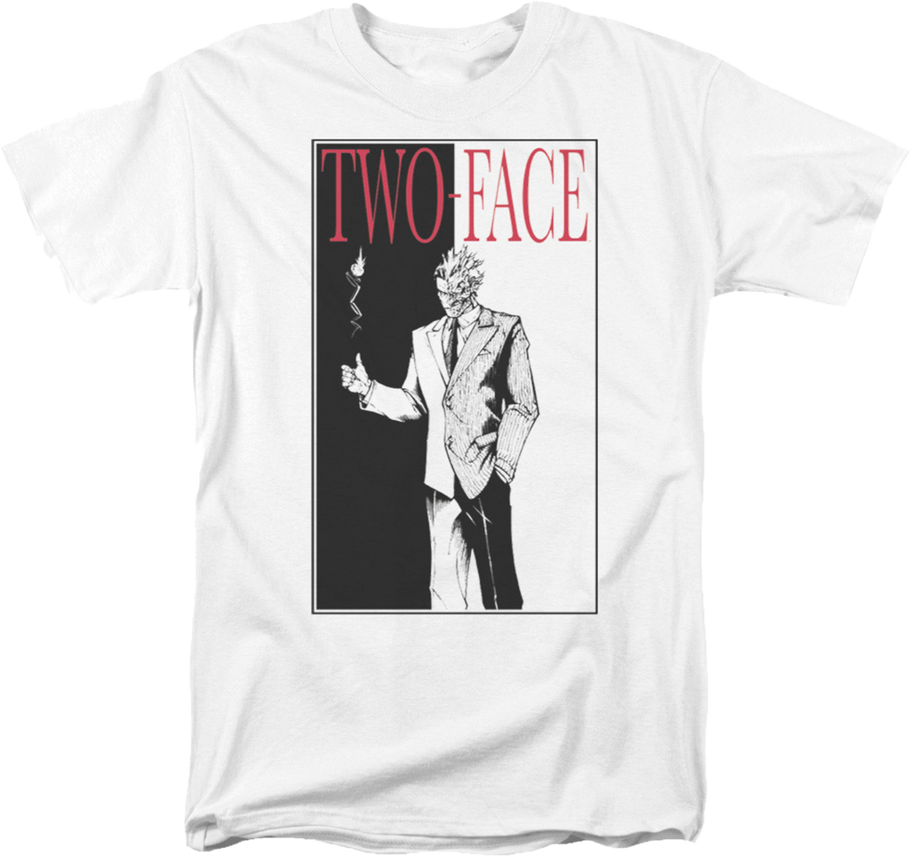 Two-Face Scarface Batman T-Shirt: DC Comics Mens T-Shirt