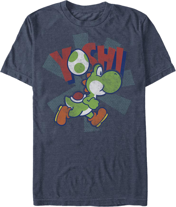Super Mario: Yoshi, Mario and Luigi Blue T-Shirt - XXL 
