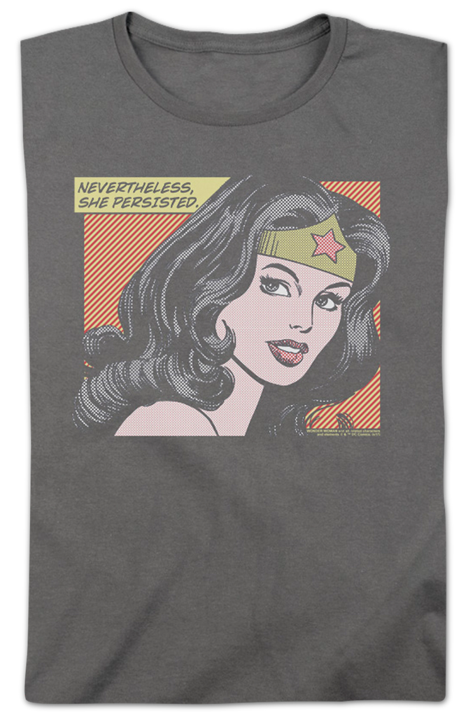 Womens Nevertheless She Persisted Wonder Woman Shirt