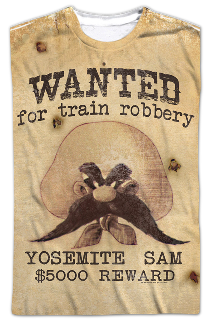Poster T-Shirt Sam Tunes Looney Yosemite Wanted