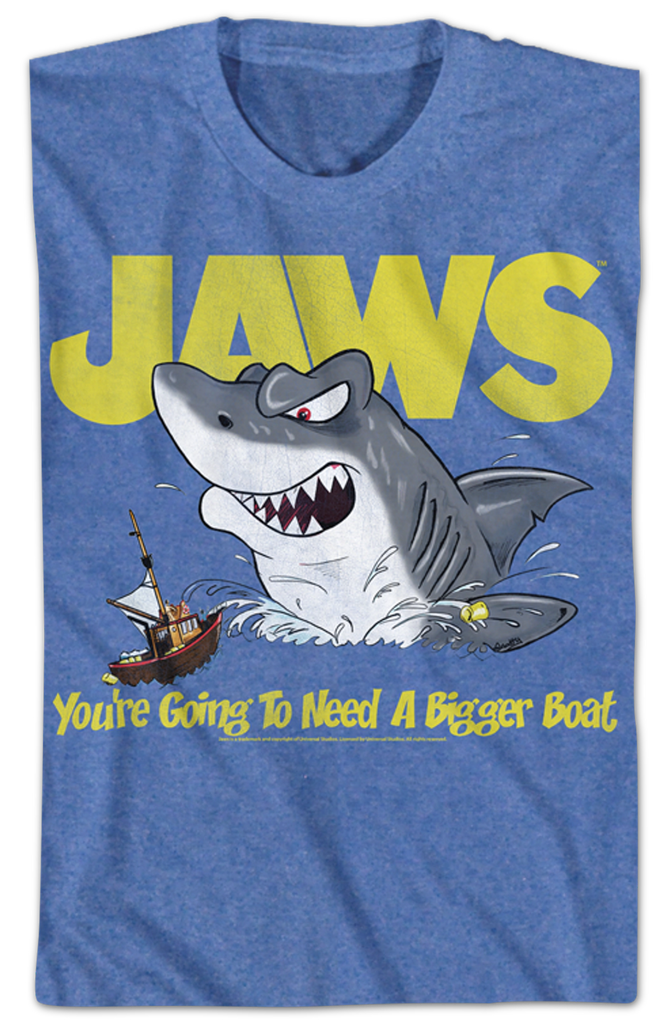 Jaws T-Shirt Quint's Shark Fishing Heather Royal XL