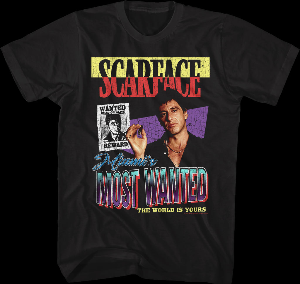 Miami s Most Wanted Scarface T Shirt