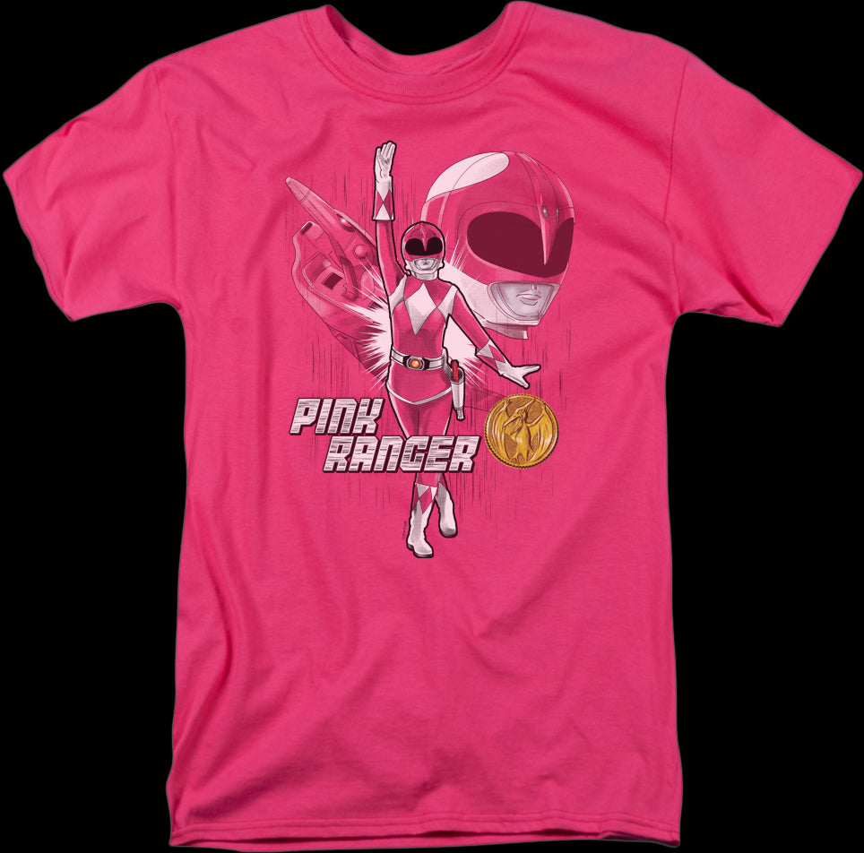 Pink power shop ranger t shirt