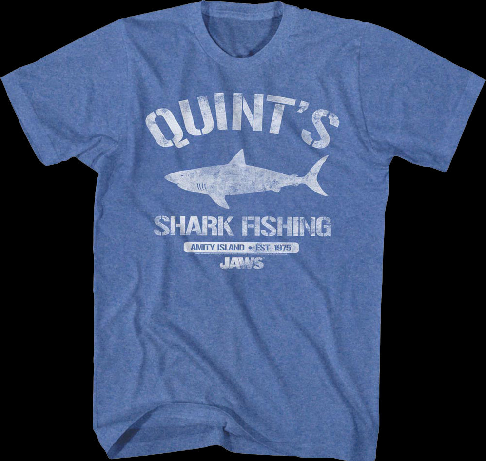 Retro Quints Shark Fishing Amity Island T Shirt-CL – Colamaga