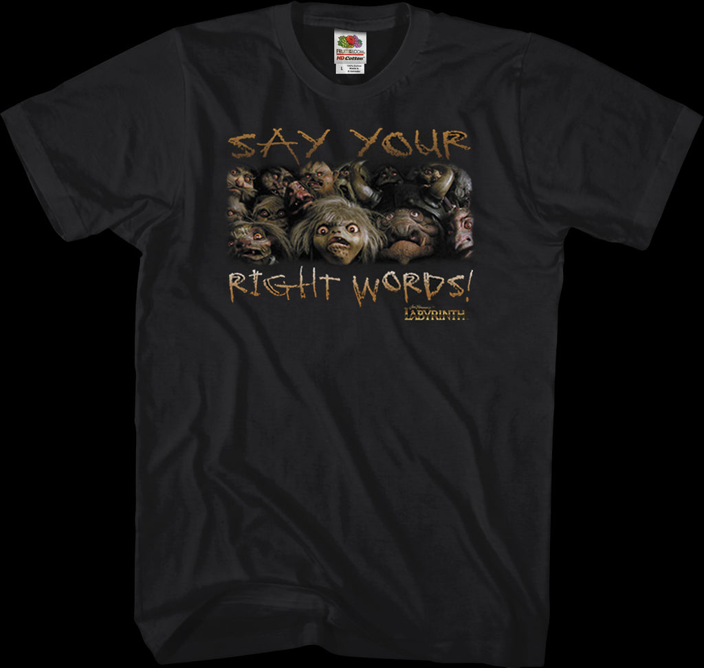 Say Your Right Words Labyrinth Shirt: Labyrinth Mens T-shirt