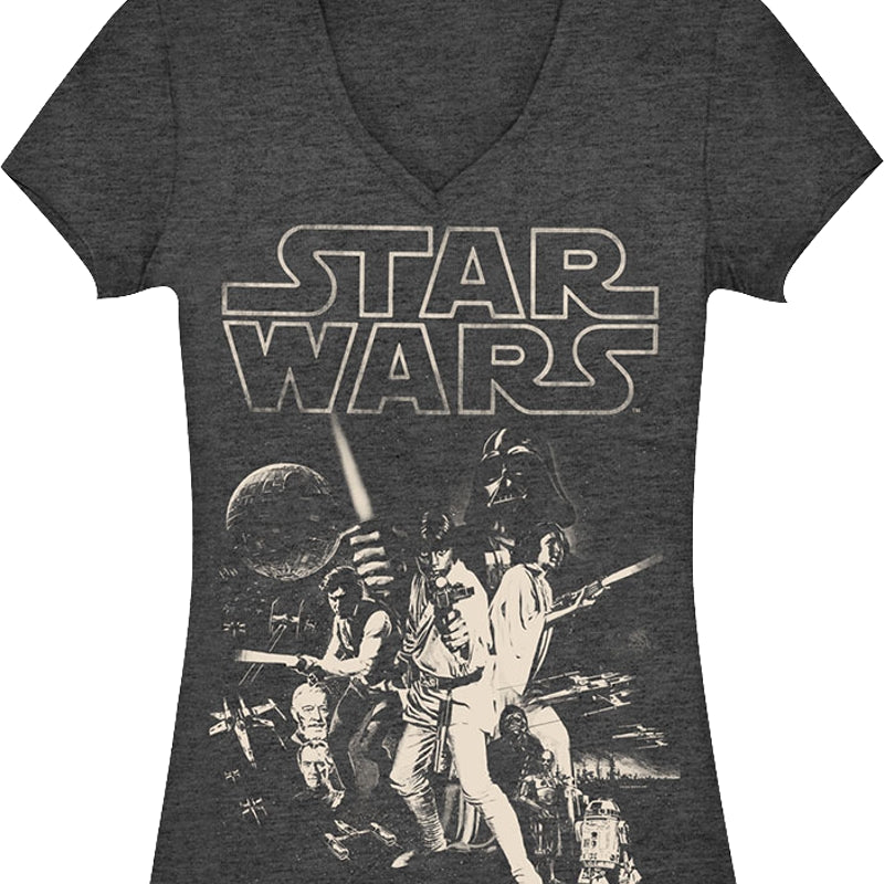 Star Wars V-Neck Shirt: 80s Movies Star Wars T-shirt