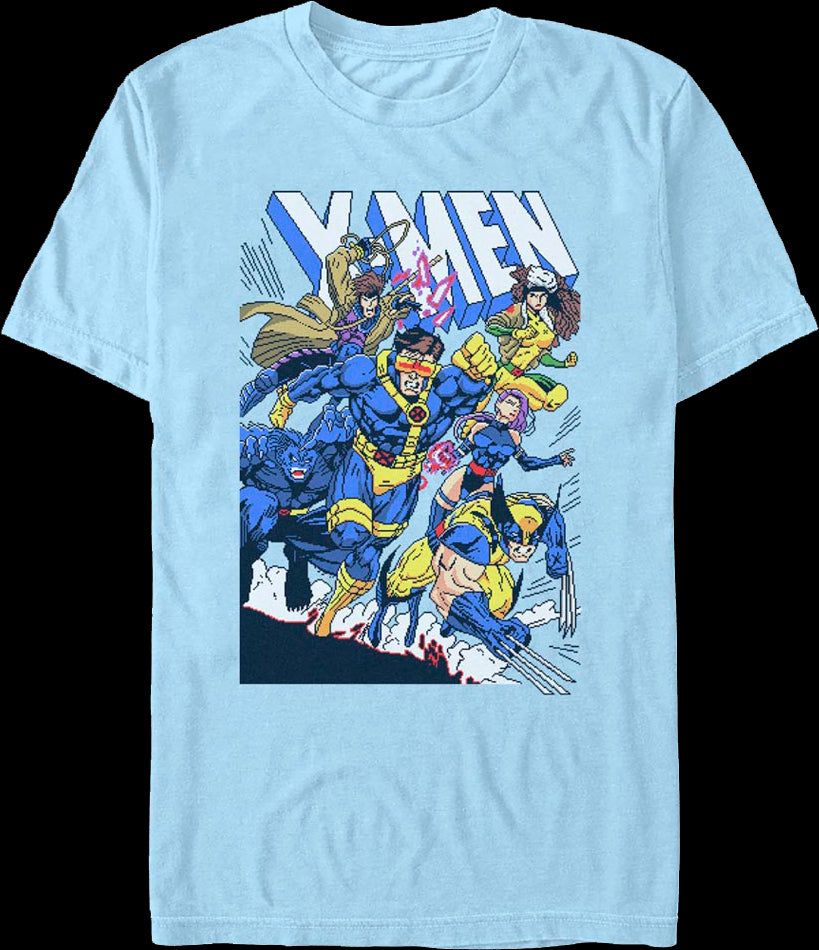 X-Men Pixelated Mutants To The Rescue Marvel Comics T-Shirt