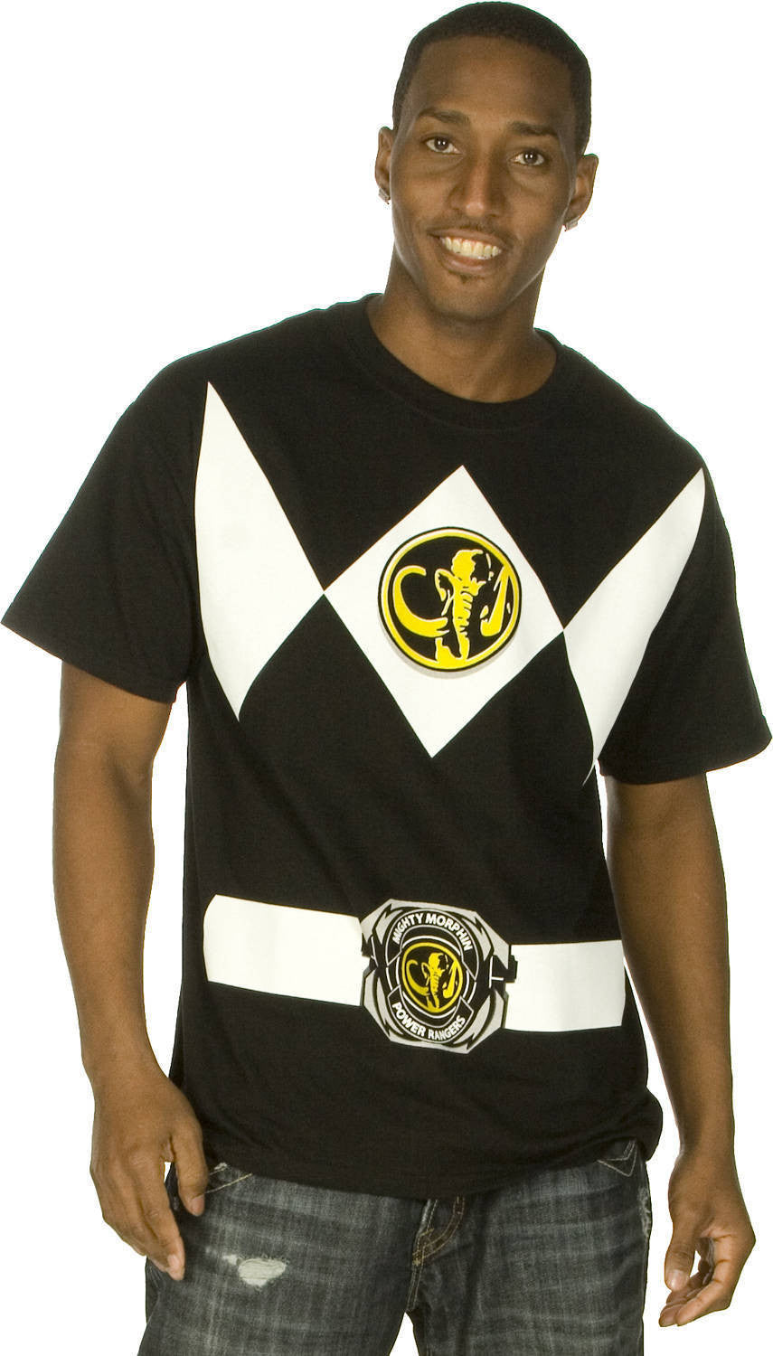 Black Mighty Morphin Power Rangers Costume t-shirt