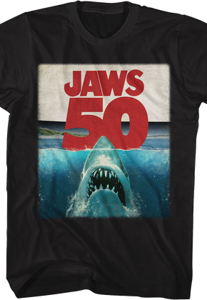 50th Anniversary Poster Jaws T-Shirt