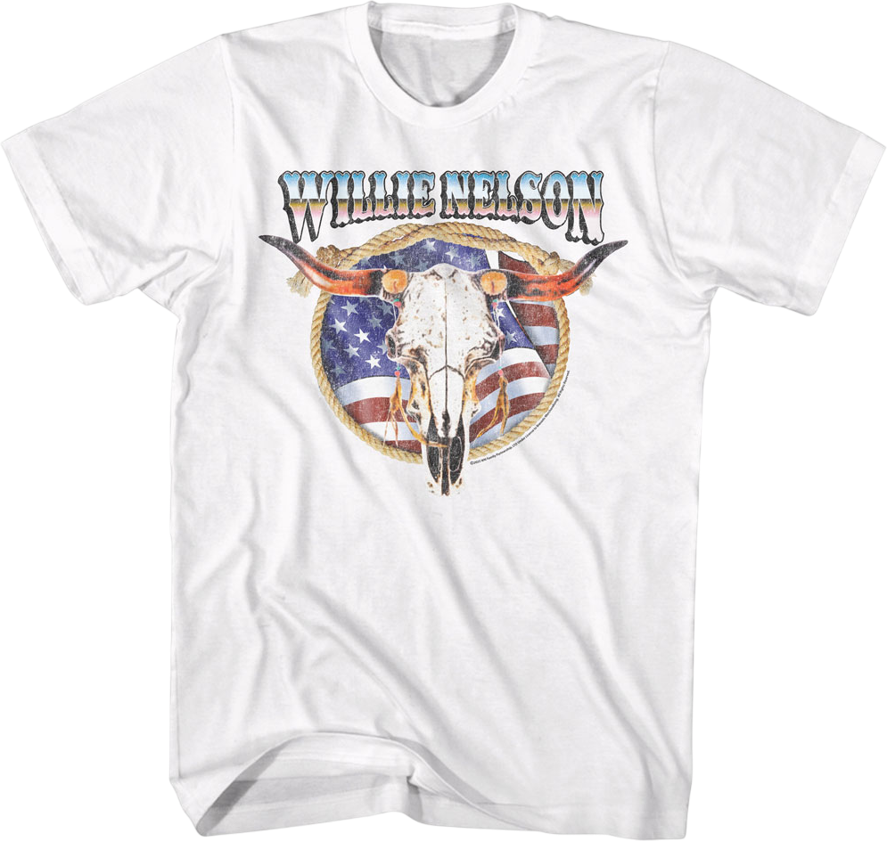 American Cow Skull Willie Nelson T-Shirt