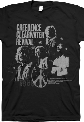 Band Members Collage Creedence Clearwater Revival T-Shirt