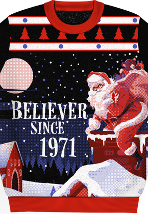 Believer Since 1971 Knitted Christmas Sweater