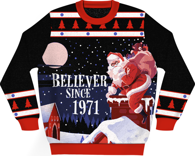 Believer Since 1971 Knitted Christmas Sweatermain product image