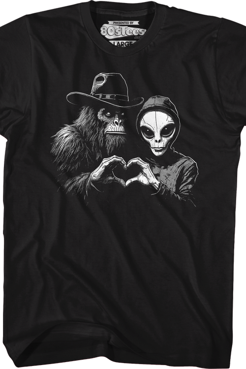 Bigfoot & Alien Love T-Shirtmain product image