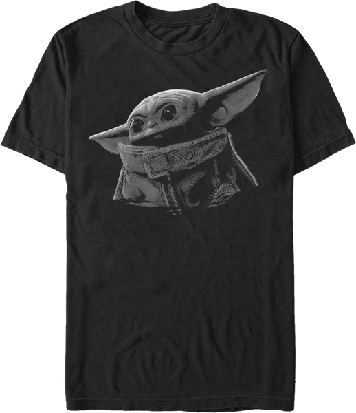 Black And White The Child Star Wars The Mandalorian T-Shirt