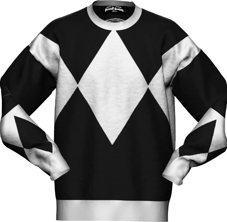 Black Ranger Mighty Morphin Power Rangers Knitted Sweatermain product image