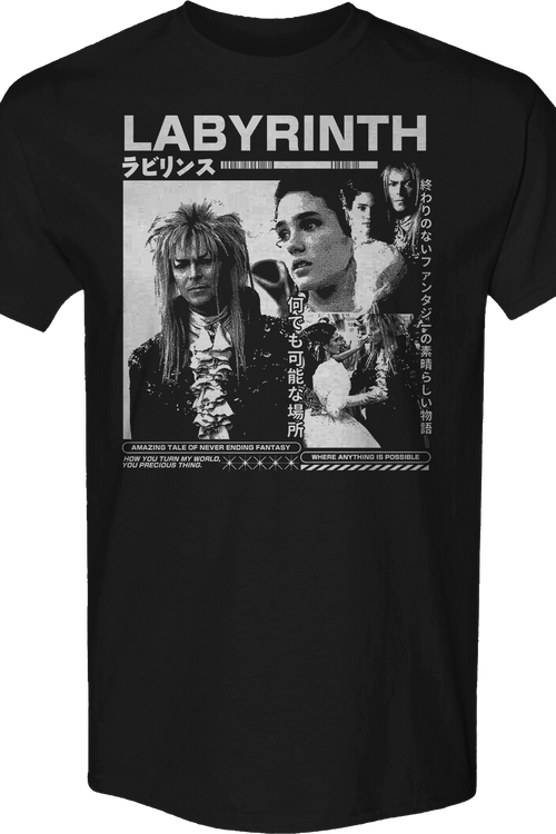 Black & White Japanese Poster Labyrinth T-Shirtmain product image