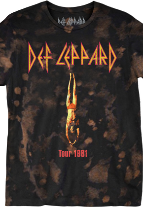 Bleached Tie Dye Tour 1981 Def Leppard T-Shirt