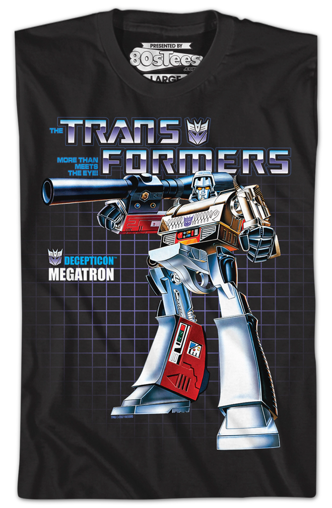 Box Art Megatron Shirt: 80s Cartoons Transformers Decepticons T-shirt