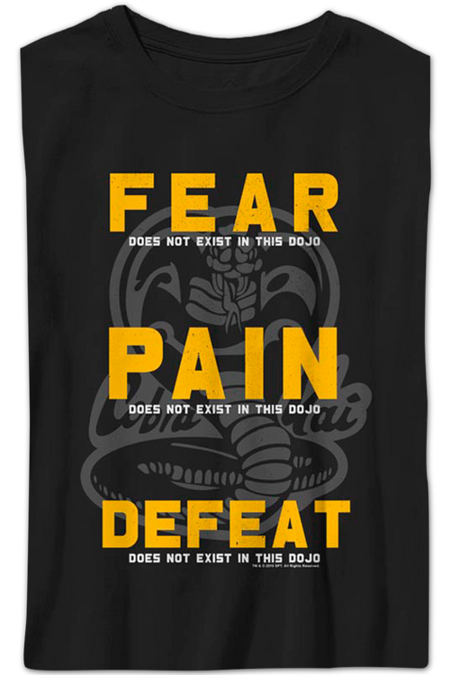 Boys Youth Fear Pain Defeat Do Not Exist In This Dojo Cobra Kai Shirtmain product image