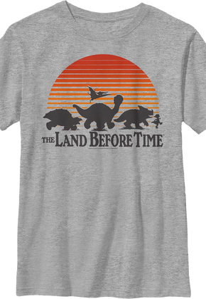 Boys Youth Sunset Silhouette Land Before Time Shirt