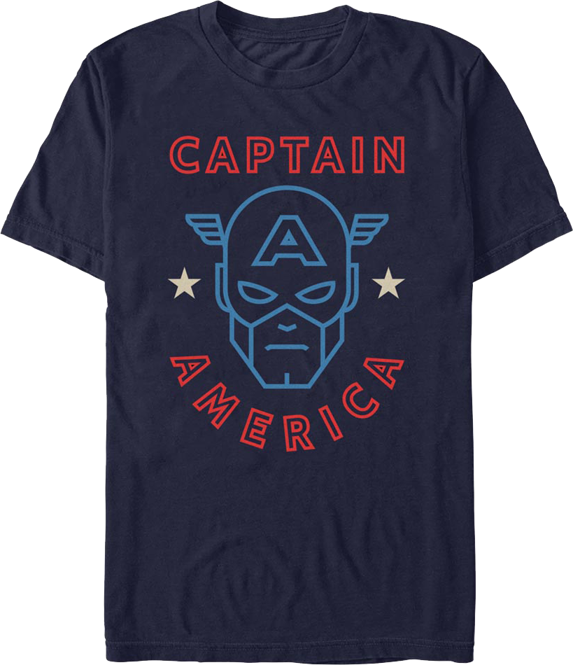 Captain America Mask Outline Marvel Comics T-Shirt