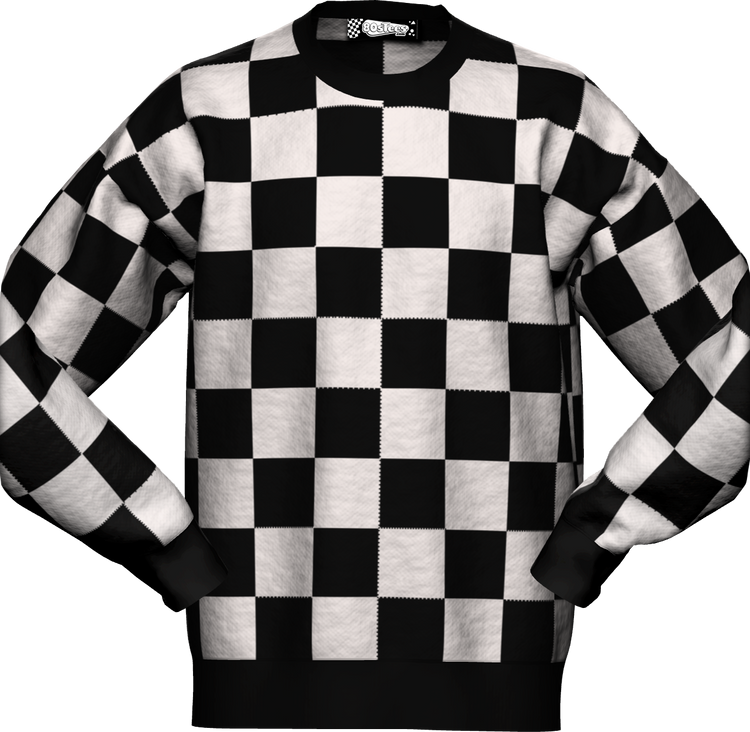 Checkerboard Pattern Knitted Sweatermain product image