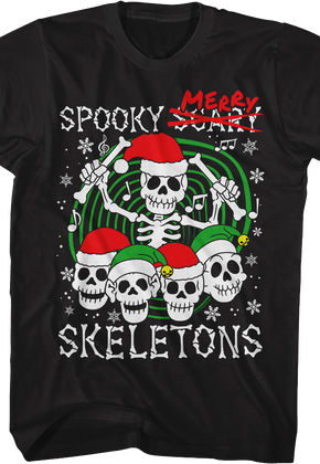 Christmas Hats Spooky Merry Skeletons T-Shirt