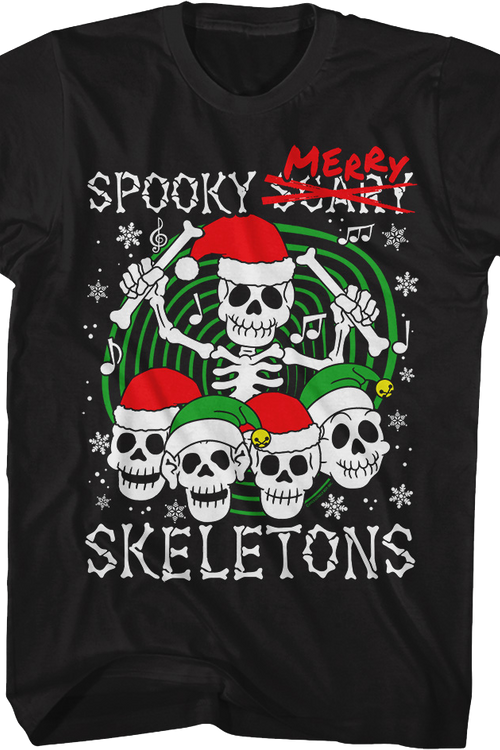 Christmas Hats Spooky Merry Skeletons T-Shirtmain product image