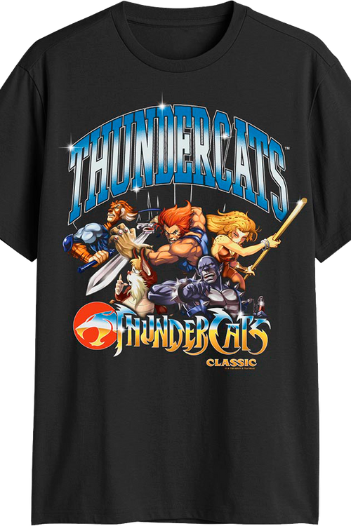 Classic Poses And Shiny Logo ThunderCats T-Shirtmain product image