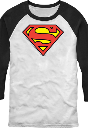 Classic Superman Logo DC Comics Raglan Baseball Shirt