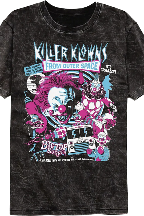 Crazy Collage Killer Klowns From Outer Space Mineral Wash T-Shirtmain product image