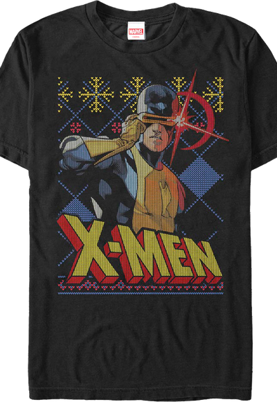 Cyclops Faux Ugly X-Men Christmas Sweater Marvel Comics T-Shirt