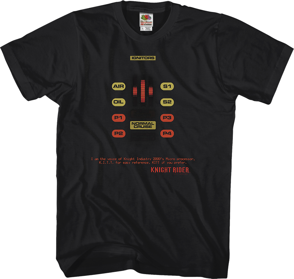 Dashboard KITT Shirt: 80s TV Knight Rider T-shirt