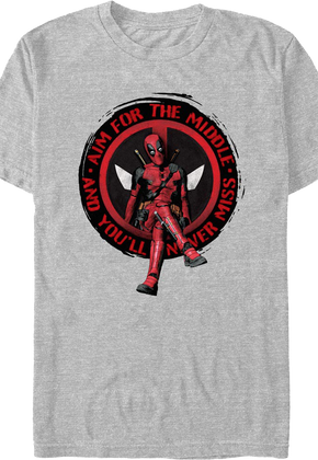 Deadpool Aim For The Middle Marvel Comics T-Shirt