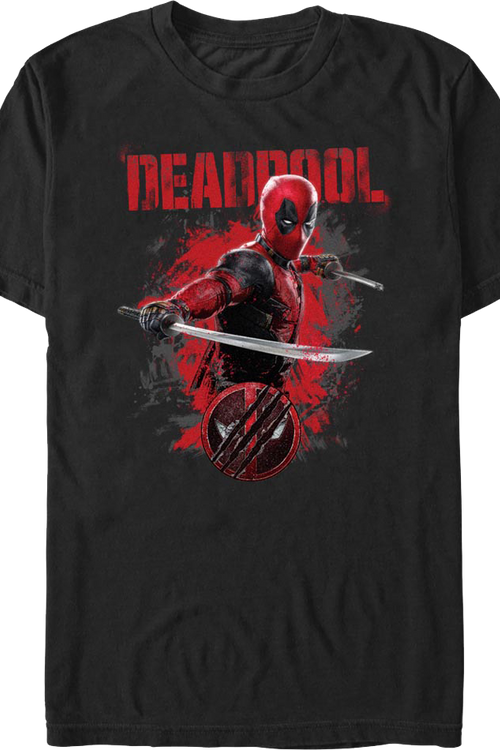 Deadpool Katanas Pose Deadpool & Wolverine Marvel Comics T-Shirtmain product image